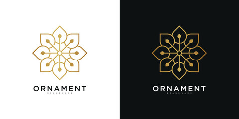 Floral ornament logo design, Abstrack beauty flower. Premium Vector