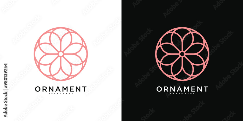 Poster Floral ornament logo design, Abstrack beauty flower. Premium Vector