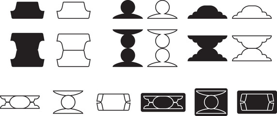 Minimalist Abstract Shapes for Binder Tabs and Label Design.