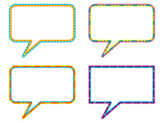 カラー破線の四角い白フキダシ