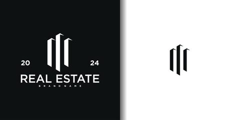 Creative building logo design construction. Premium Vector