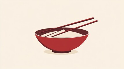 Chopstick Swoosh Bowl Logo Design Inspiration for Japanese Cuisine: Celebrating Sushi and Seafood with a Modern Oriental Aesthetic.