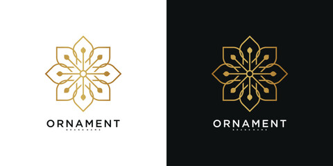 Floral ornament logo design, Abstrack beauty flower. Premium Vector