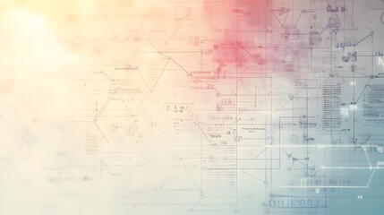 Fototapeta premium Abstract Digital Background with Handwritten Equations and Diagrams