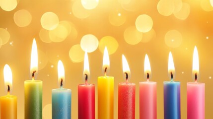 たくさんのカラフルなキャンドル