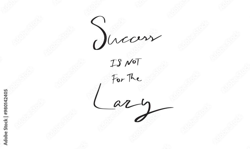 Fototapete success is not for the lazy text font calligraphy script hand written lettering quote business motiv