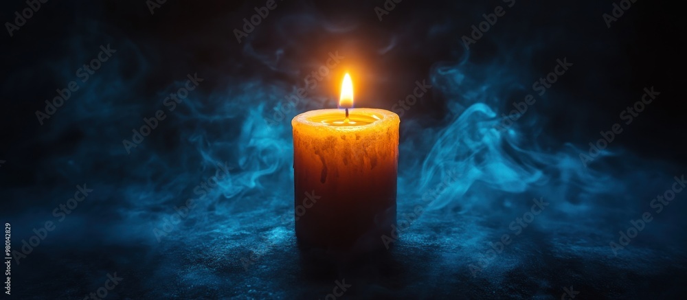 Poster Burning Candle in Smoke