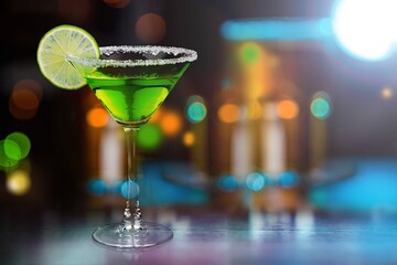 Tasty alcohol citrus cocktail drink in glass