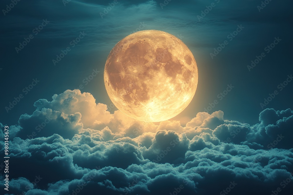 Canvas Prints full moon night sky