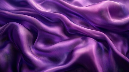 Obraz premium Deep purple silk textile, its rich texture rippling in smooth, undulating waves, creating an elegant and flowing appearance with a soft sheen. watercolor illustration