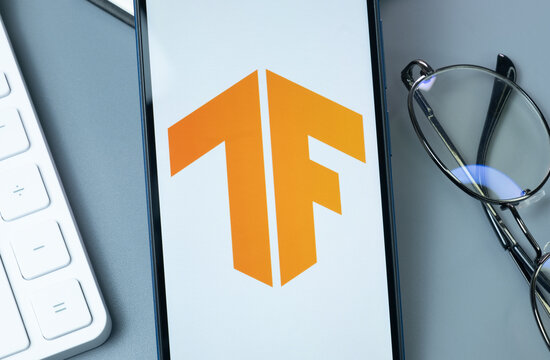 New York, USA - 30 August 2024: Google TensorFlow Logo on Phone Screen, Company Icon on Display