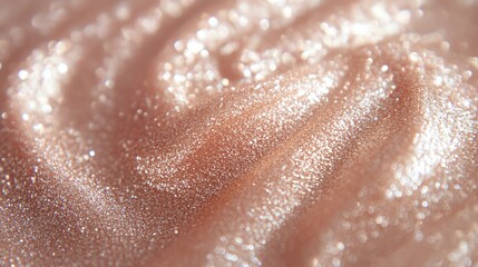 Fototapeta premium Close-up of shimmering, pearlescent pink fabric with a soft, textured surface.