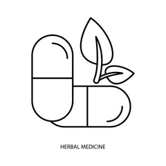 herbal medicine concept line icon. Simple element illustration. 
herbal medicine concept outline symbol design.