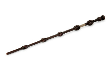 One wooden magic wand isolated on white