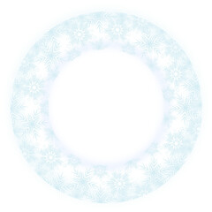 Christmas wreath, winter snowflakes circle frame