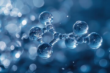 Scientific background featuring hydrogen molecules in blue   ideal for research and design projects