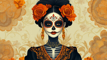 Catrina Portrait Stylized Vector