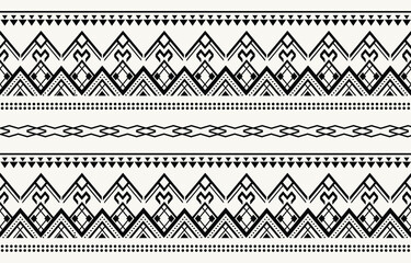 Ethnic tribal  black and white stripe background. Seamless tribal pattern, folk embroidery, tradition geometric  ornament. Traditional design for fabric, textile, print, rug, paper