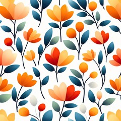 A vibrant floral pattern featuring colorful flowers and leaves, perfect for home decor, textiles, or creative projects.