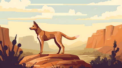 Dingo In nature Illustration Vector