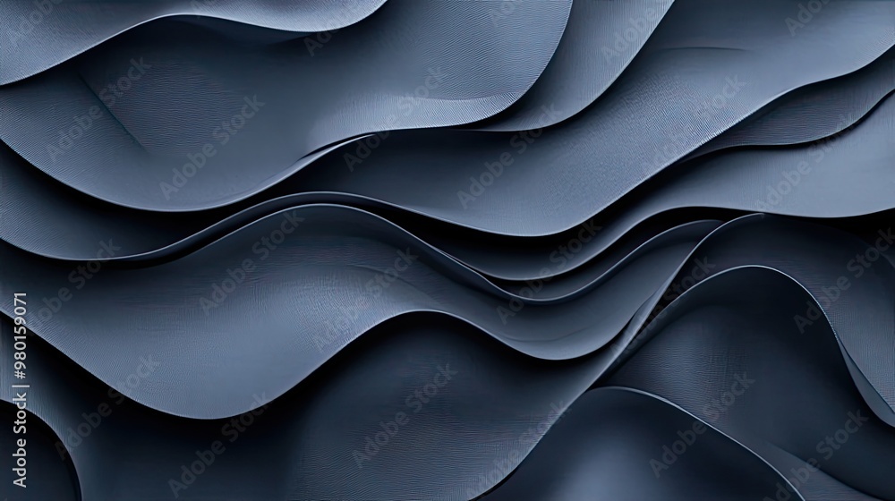Poster abstract blue wave pattern creating a sense of movement and depth, perfect for backgrounds or artist