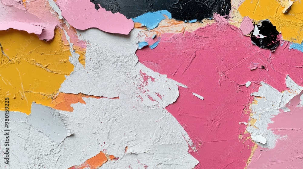 Poster abstract texture with colorful paint layers showing vibrant hues and unique patterns, perfect for ar