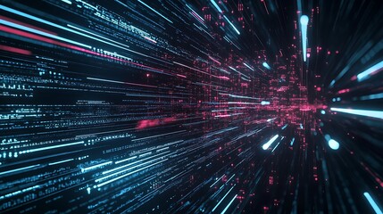 Fototapeta premium Visualization of a brute-force attack with lines of code attempting multiple login attempts.