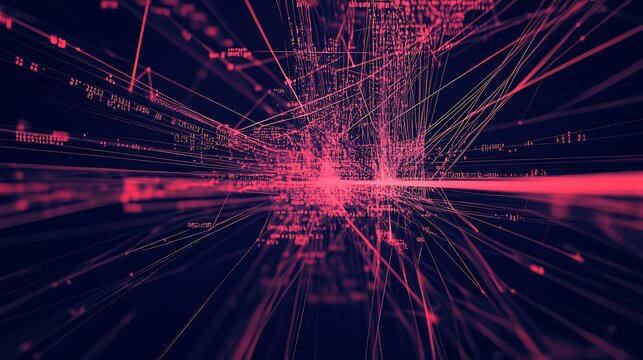 Visualization of a brute-force attack with lines of code attempting multiple login attempts.