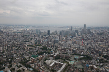 KANAGAWA PREFECTURE, JAPAN - MAY 2017: Aerial view of population density in Kanagawa prefecture May 2017.