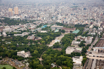 TOKYO - MAY 2017: Aerial view of population density in Tokyo prefecture May 2017.