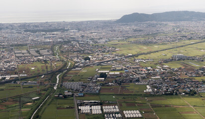 TOKYO - MAY 2017: Aerial view of country side of Kanagawa prefecture June 2017.