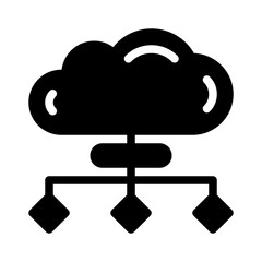 cloud computing glyph icon