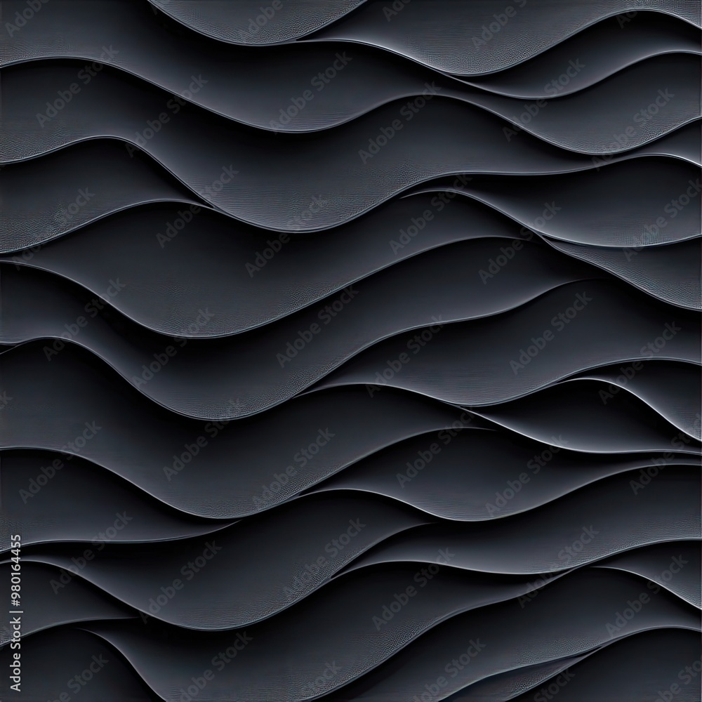 Poster elegant and modern black wave pattern, perfect for backgrounds or design projects, adding a touch of