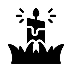 Easter candle glyph icon