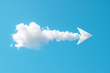 Fototapeta premium An arrow made of clouds in a clear sky