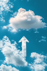 An arrow made of clouds in a clear sky