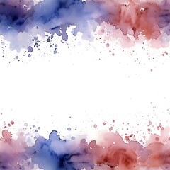 Abstract Watercolor Background with Blue and Red Splashes.