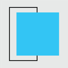 Design elements formed from flat squares, squares or cubes
