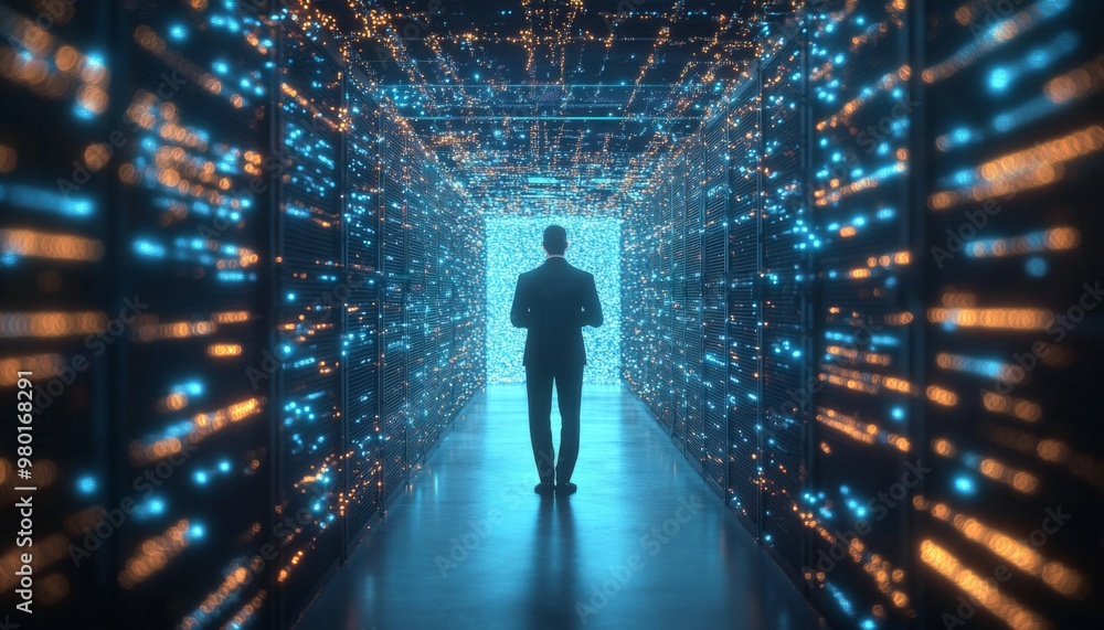 Poster securing global business networks with cutting-edge ai and cybersecurity