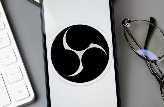 New York, USA - 30 August 2024: OBS Logo on Phone Screen, Company Icon on Display