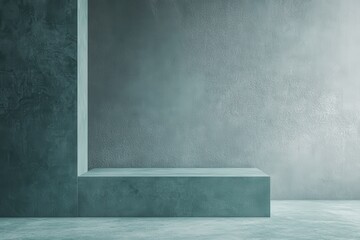 Abstract Minimalist Concrete Platform and Wall
