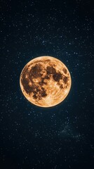 Obraz premium Starry Night Sky with Glowing Full Moon Center Stage
