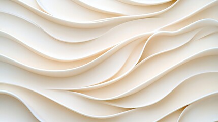 Obraz premium Soft, flowing texture of cream waves creates a peaceful and elegant background for design.