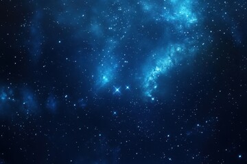 A Starry Night Sky with Bright Galaxies and Dust Clouds