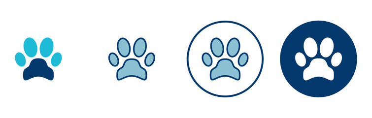 Paw icon vector isolated on white background. Paw Print icon