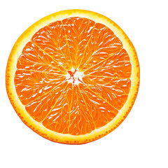 Fresh orange slice revealing vibrant texture and juicy segments, perfect for healthy recipes, juices, and bright food presentations.