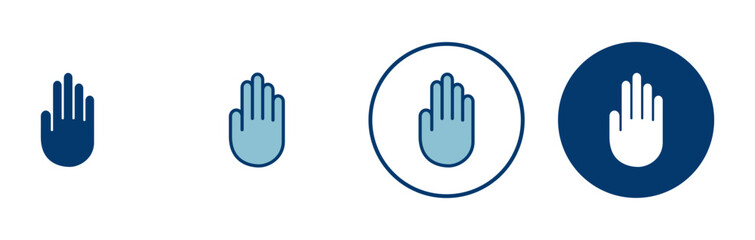 Hand icon vector isolated on white background. Hand gesture. hand stop