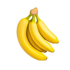 A vibrant cluster of ripe yellow bananas, perfect for health and nutrition themes, adding a fresh...
