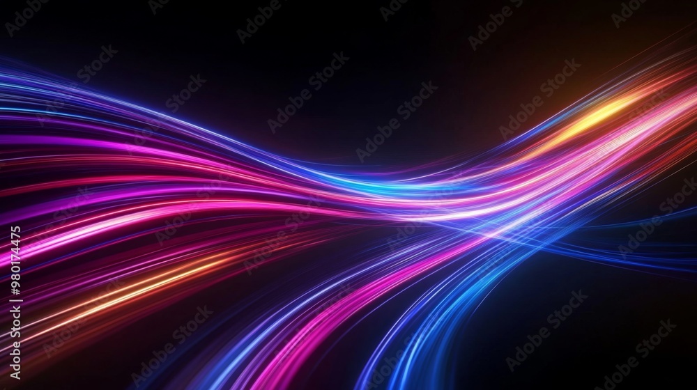 Aufkleber glowing lines symbolize the speed and capacity of optical data in the digital era.