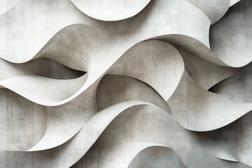 Abstract Concrete Wall with Curved Forms